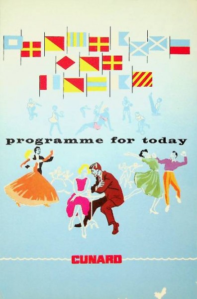 R.M.S. Queen Elizabeth, programme of today, 1968 | Webshop Nautiek.nl