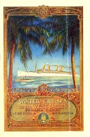 Hamburg-Amerika-Line - Brochure/booklet Winter Cruises to the West-Indies. Panama Canal Venezuela Bermuda