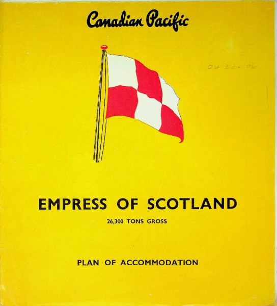 Plan of Accomodation, Empress of Scotland