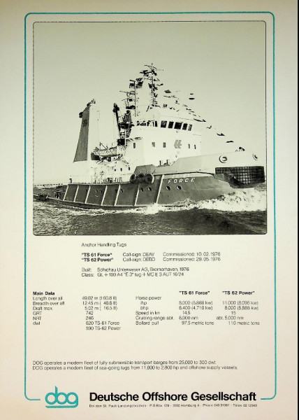 7 sheets DOG, Deutsche Offshore Gesellschaft
