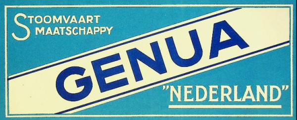 Bagagelabel Genua Stoomvaart Maatschappij Nederland