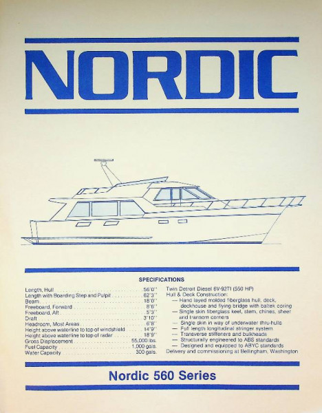 Brochure Nordic 560 Motor yacht