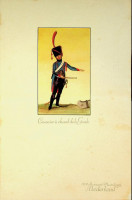 Menukaart Chritiaan Huygens 1934, Canonier a cheval de la Garde Menukaart Chritiaan Huygens 1934, Canonier a cheval de la Garde