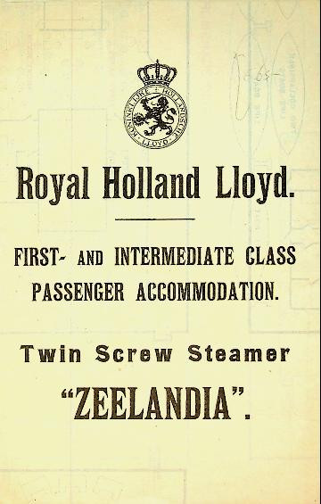 Deckplan Twin Screw Steamer Zeelandia