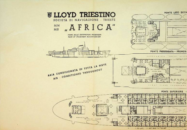 Deckplan Lloyd Triestino ms Africa