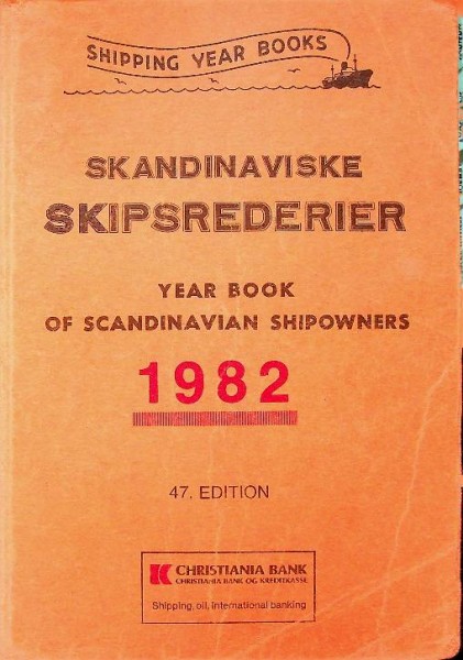 Year Book of Scandinavian Shipowners (diverse Years)