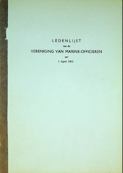 Ledenlijst van de Vereniging van Marine-Officieren per 1 April 1963