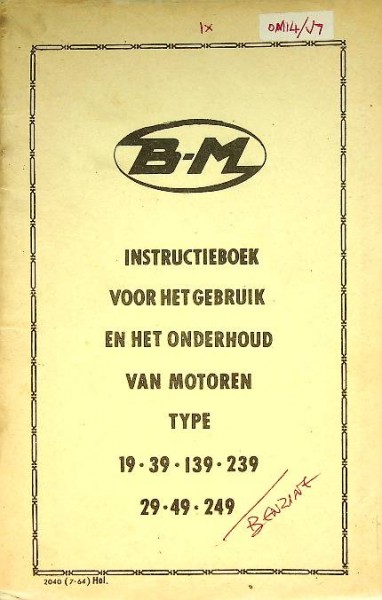 BM Instructieboek typen 19-39-139-239-29-49-249