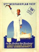 HAPAG - Sommerfahrplan 1937 HAPAG Seebaderdienst. Cuxhaven-Helgoland-Westerland