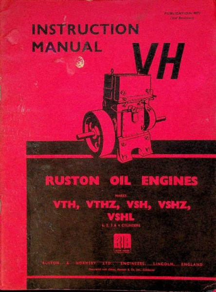 Instruction manual Ruston VH Oil Engines