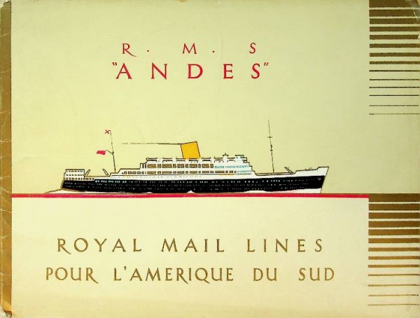 Brochure R.M.S. Andes Royal Mail Lines | Webshop Nautiek.nl