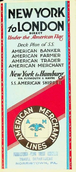 Brochure American Merchant Lines, New York to London | Webshop Nautiek.nl