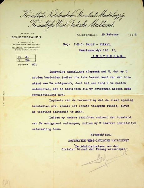 Correspondentie en documenten opvarende KNSM rond 1920 | Webshop Nautiek.nl