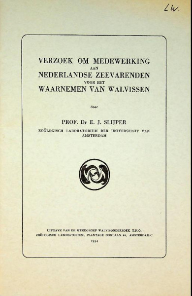 Verzoek om medewerking aan Nederlandse Zeevarenden voor het waarnemen van Walvissen
