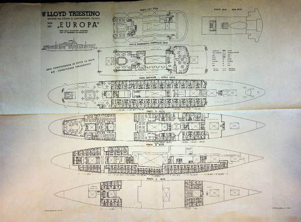 Deckpplan Lloyd Triestino Europa