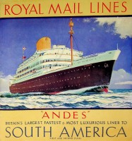 Royal Mail Lines - Brochure Royal Mail Lines Andes. Britain's Largest, fastest & most Luxurious Liner to South America