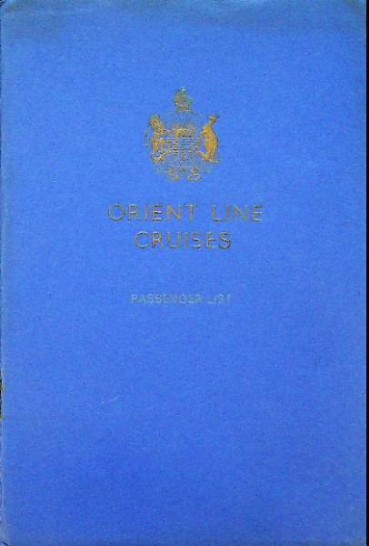 Passenger List ss Orford Orient Line 1932