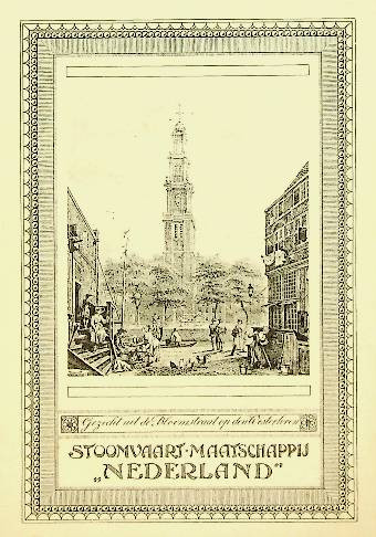 Menukaart SMN Westertoren 1932