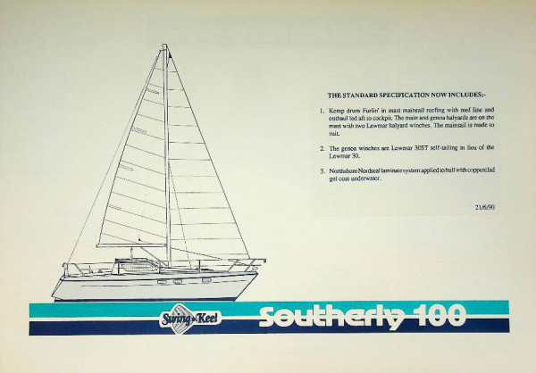 Original brochure Southerly 100 specifications