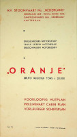 Stoomvaart Maatschappij Nederland - Voorlopig Hutplan Drieschroefs Motorschip Oranje. Preliminary Cabin Plan