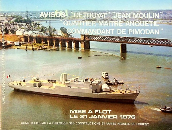 Brochure Avisos ''Detroyat, Jean Moulin, Quartier Maitre Anquetil, Commandant de Pimodan''