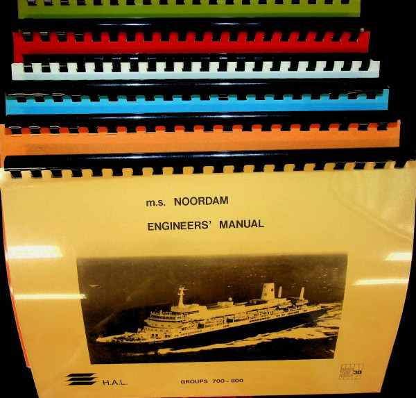 Set of 6 Engineers, Maintenance and Nautical Manual of the m.s. Noordam 1984