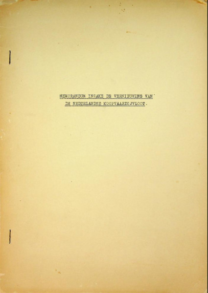 Memorandum inzake de vernieuwing van de Nederlandse Koopvaardijvloot