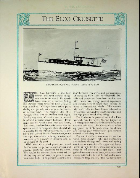 Original Brochure Elco Cruisette 34 foot