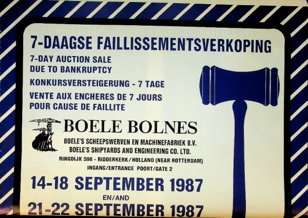 Veilingkrant Faillisementsverkoping Boele Bolnes 1987 | Webshop Nautiek.nl