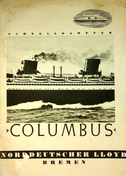 Brochure Schnelldampfer Columbus Norddeutscher Lloyd