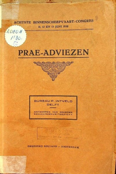 Prae-adviezen achtste binnenscheepvaart-congres 1930