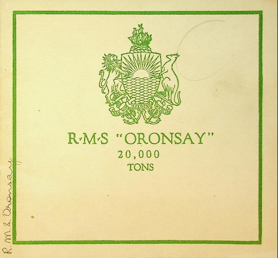 Brochure R.M.S. Oronsay 20.000 tons