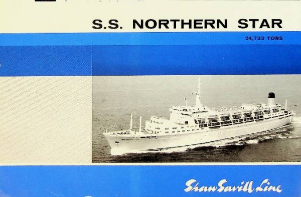 Brochure s.s. Northern Star. Shaw Savill Line | Webshop Nautiek.nl