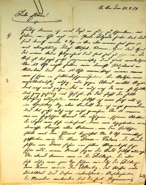 Correspondence of German Navy Sailor Friedrich Wilhelm Marks in about 50 letters to his Parents