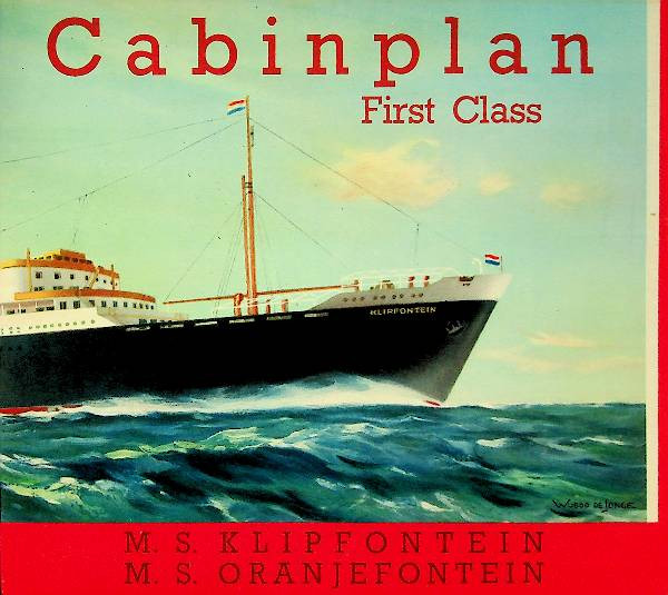 Huttenplan-Cabin Plan First Class ms Klipfontein and ms Oranjefontein