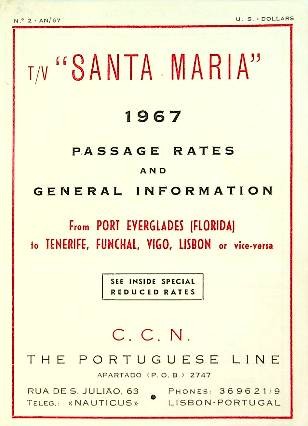 Brochure Santa Maria 1967 Portuguese Line