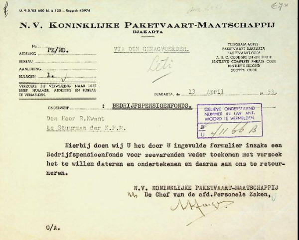 Brief KPM bedrijfspensioenfonds