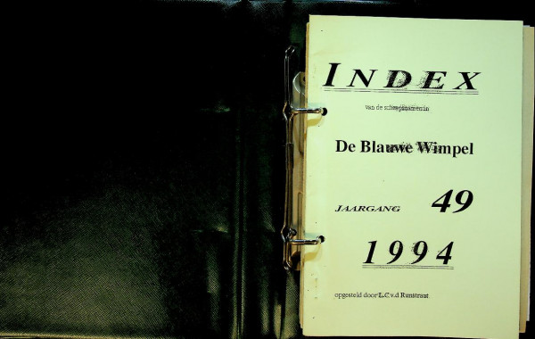 Index De Blauwe Wimpel 1984-1994 in map