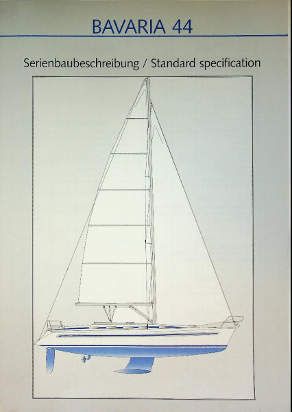 Original brochure specifications Bavaria 44 Sailing Yacht
