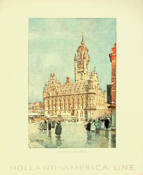 Menu Card ss Noordam / Ryndam 1954 Middelburg