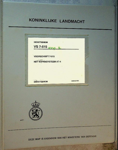 Voorschrift Het Wapensysteem AT-4