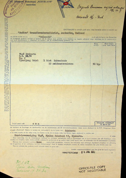 Connossement SMN ss Salawati 1952