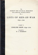 Lists of Men-Of-War No.5 1650-1700 English Ships