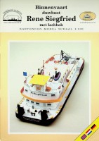Scaldis - Bouwplaat binnenvaart duwboot Rene Siegfried. Met Lashbak