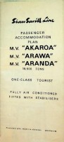 Shaw Savill Line - Passenger Accomodation Plan mv Akaroa, Arawa, Aranda