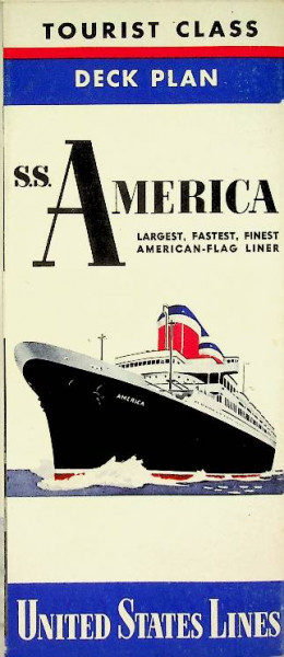 Tourist Class Deck Plan ss America 1949