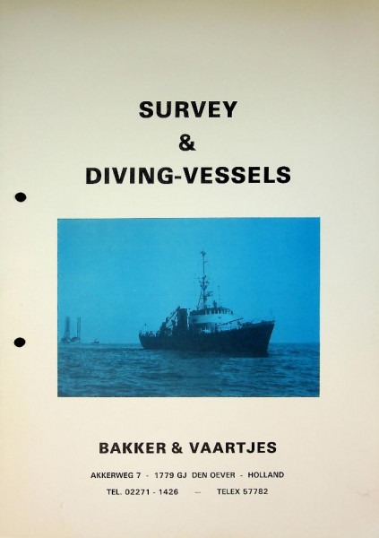 4 sheets Bakker & Vaartjes Survey and Diving-Vessels