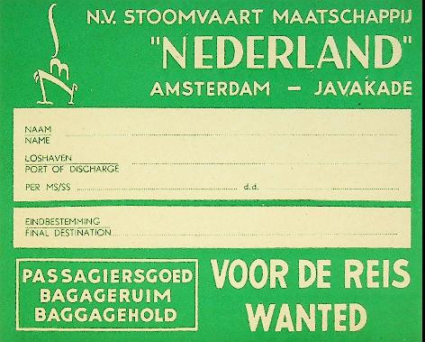 Bagagelabel SMN Passagiersgoed voor het ruim, groen