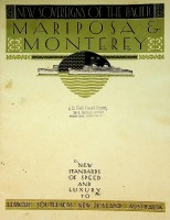 Oceanic Steamship Co. - Brochure Oceanic Steamship Co./ Matson Lines ss Mariposa and ss Monterey
