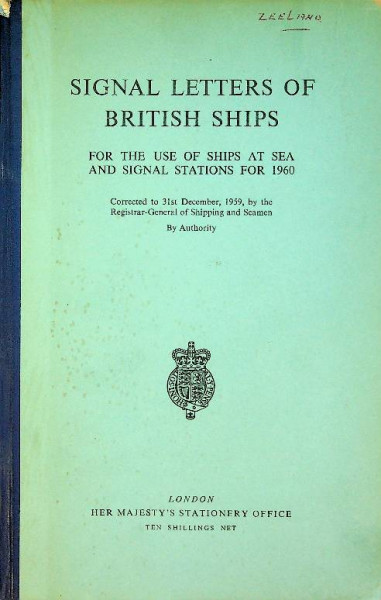 Signal Letters of British Ships 1960